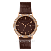 CHRIST VERRA CV 320221G-25 BRN Brown Rosegold Leather Strap